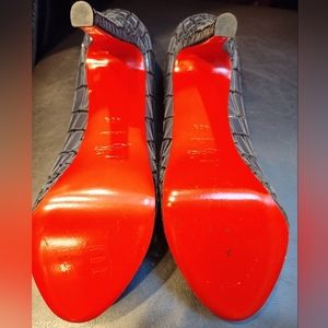 Gray Christian Louboutin heels